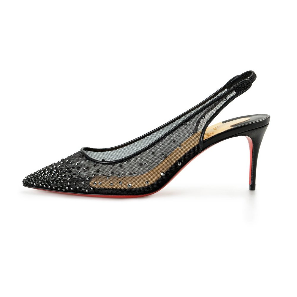 Christian Louboutin Women's "Follies Strass" See Through High Heel Pumps Shoes - Picture 2 of 8